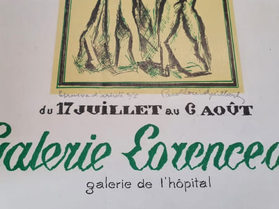 Affiche Paul Louis Guilbert - Affiche épreuve d'artiste signée  Vichy galerie Lorenceau