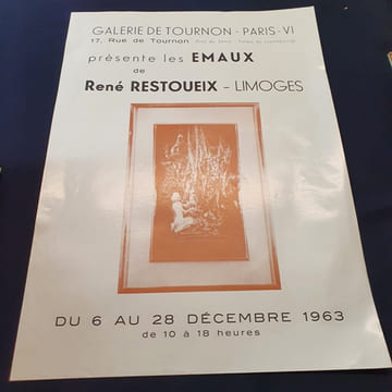 Affiche Galerie de Tournon - Paris Exposition René Restoueix - Limoges - Décembre 1963. undefined