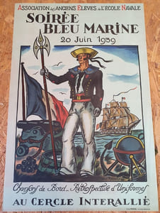 Affiche Association des anciens élèves de l'école navale - Soirée Bleu Marine 1939