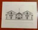 2 Belles Gravures De L'abattoir De Lons Le Saunier M Leroux Architecte Moniteur Des Architectes 1878 Pl 8 et 2. LEMERCIER Imp