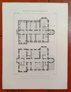 2 Belles Gravures De Villa de M. R. à Andilly Leclerc Architecte Moniteur Des Architectes 1880 Pl 2 et 6