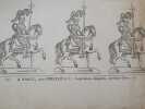 Gravure sur bois  - Hinzelin Nancy - cavaliers romains cuirassées . 