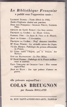 Servitude et Grandeur des Français. Scènes des années terribles . ARAGON