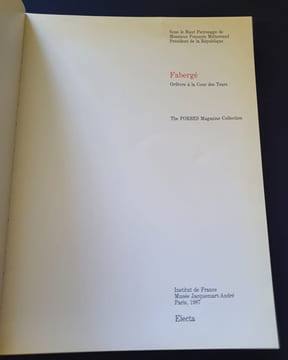 Fabergé - Orfèvre à la cour des tsars - Catalogue de l'exposition au Musée Jacquemart 1987. Collectif