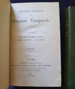Théatre Complet d'Auguste Vacquerie - 2 tomes en 2 volumes 