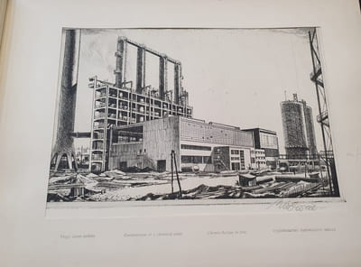 Album souvenir de l'industrie chimique à Szolnok ( Hongrie - 1966 - 12 eaux fortes 