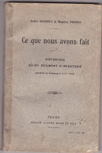 Ce que nous avons fait - Historique du 32e Régiment d'Infanterie pendant la guerre 1914-1919