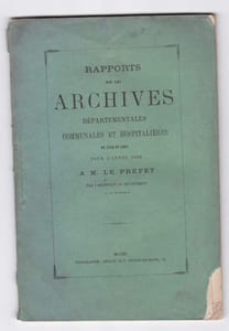 Rapport sur les archives départementales , communales et hospitalières de Loir et Cher pour l'Année 1862