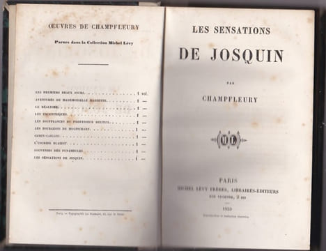 Les Sensations De Josquin. CHAMPFLEURY