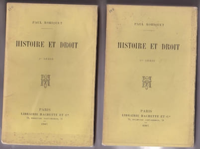 Histoire et Droit 2 Tomes Complet