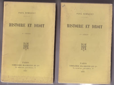 Histoire et Droit 2 Tomes Complet