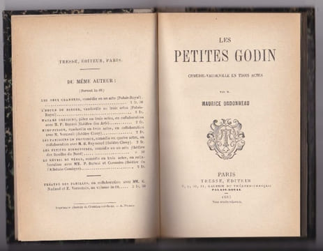 Les Petites Godin - Comedie Vaudeville En Trois Actes. ORDONNEAU Maurice