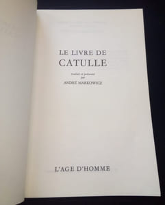 Le livre de Catulle