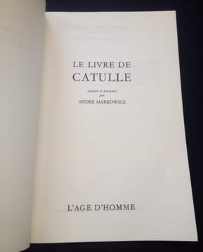 Le livre de Catulle. Catulle
