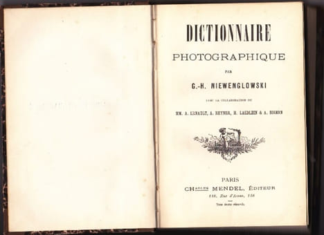Dictionnaire photographique. NIEWENGLOWSKI G. H.