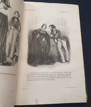 Le diable a Paris et les parisiens a la plume et au crayon - 2 volumes - Complet . Balzac Sand Feuillet Rochefort Stahl Sue  Soulié Villemot Droz ...