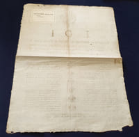 Placard révolutionnaire - Loi qui autorise les Directoires des Districts de Bourbon-Lancy & d'Is sur Tille à s'installer dans les lieux y désignés , aux conditions y énoncées & qui accorde un délai à tous les corps administratifs qui ont fait des acquisitions pour leur établissement - Donnée a Paris le 6 Avril 1791