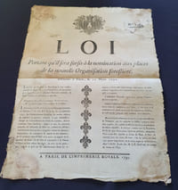Placard révolutionnaire - Loi relative aux offres faites par plusieurs citoyens patriotes , de remettre au Trésor Public du numéraire pour des assignats - Donnée à Paris le 29 Avril 1792 , l'an 4 de la liberté