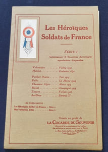 Les héroiques Soldats de France - Série 1 - 8 planches artistiques - La cocarde du souvenir 