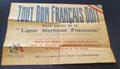 Affiche Ligue Maritime Française. 