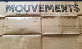 Mouvements - Bulletin d'informations sur les tendances nouvelles - N. 5 Février 1933. André Poncet Pierre Olivier Lapie Robert Aron Arnaud Dandieu