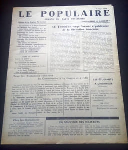 Le Populaire - Organe du Parti Socialiste -  Édition de la Région Parisienne - Numéro du 14 Mars 1944