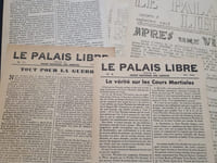 Rarissime ensemble de 5 numéros du Palais libre - Organe du Front National des juristes ( 3/5/6/8/11) 1943-1944