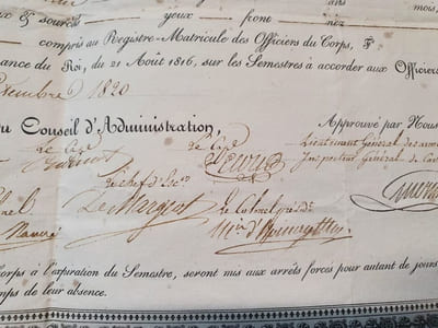 Congé de Semestre - 1820 Lieutenant d'Assy 16e Chasseurs à Cheval de l'Orne