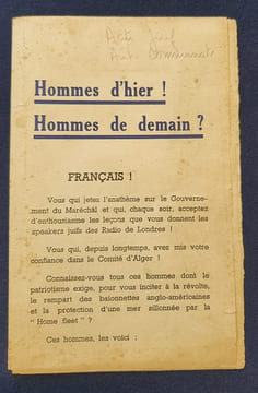 Tract Anti-communiste - Régime de Vichy. undefined