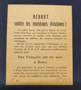 Tract de la Résistance Communiste  - Debout contre les recruteurs d'esclaves !