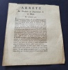 Arrété du Directoire du Département de la Meuse - 13 Janvier 1792 - Concerne la trop grande exploitation des foréts . 