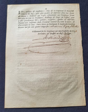 Arrest du Conseil d'Estat ensemble les lettres patentes du roy qui ordonne qu'il n'y aura qu'un receveur général des Domaines dans la Généralité de ...