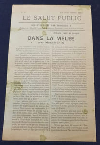 Tract - Le Salut Public - Bulletin édité par Monsieur X Délégué du Comité Français de Libération Nationale pour la France Occupée - Septembre 1944 - 