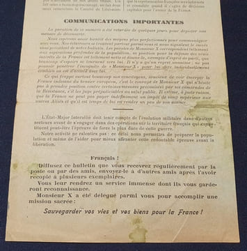 Tract - Le Salut Public - Bulletin édité par Monsieur X Délégué du Comité Français de Libération Nationale pour la France Occupée - Septembre 1944 - . ...