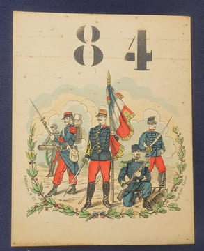 Billet de tirage au sort - Conscrits - vers 1880 - Imagerie Pellerin. undefined