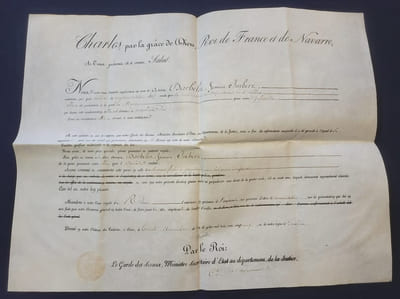 Grace Royale - 1825 Charles X  -Anne Imbert comdamnée pour infanticide - Imprlmée sur peau de vélin .