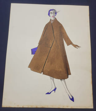 Dessin / Aquarelle originale de Bob Bugnand - Styliste des années 50/60. undefined