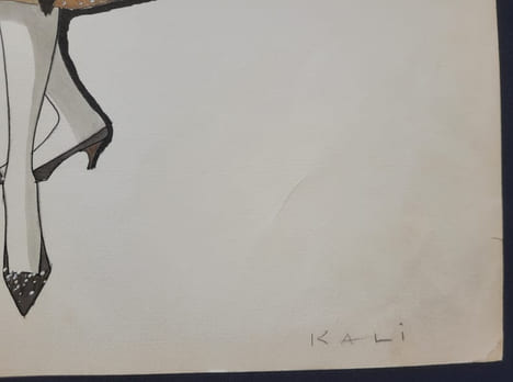 Dessin / Aquarelle originale de Bob Bugnand - Styliste des années 50/60. undefined