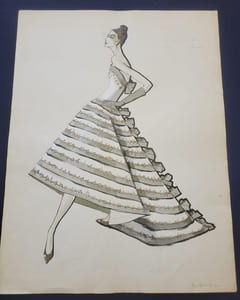 Dessin / Aquarelle originale de Bob Bugnand - Styliste des années 50/60
