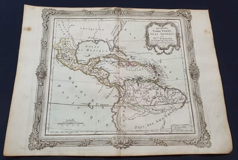 Atlas Brion de La Tour / Desnos - Carte de la Guyane et des Antilles et Nouvelle Espagne 1772. Brion de la Tour Desnos