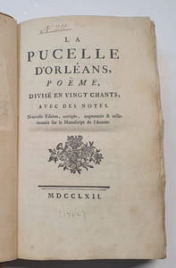 La pucelle d'Orléans - Poème divisé en vingt chants avec des notes - Nouvelle édition , corrigée , augmentée & collationnée sur le manuscrit de l'auteur 
