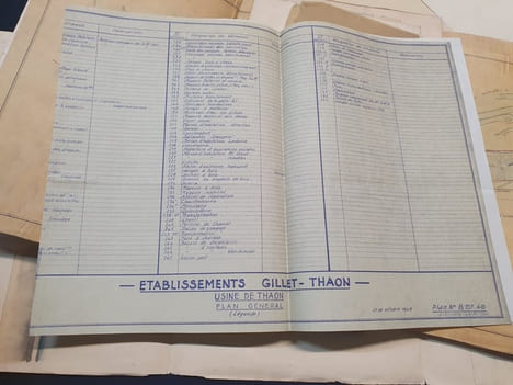 Ensemble de 25 plans anciens ( 1880/1950) de la Blanchisserie Teintuerie de Thaon les Vosges . undefined