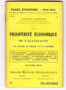 La prospérité économique de l'Allemagne sa place au soleil et la guerre. Rêve pangermanique, expansion, émigration, colonies, travailleurs allemands, salaires et consommation, fortune privée, épargne, commerce extérieur, progrès financiers. Pages d'histoire 1914-1916 n°91