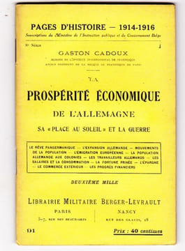 La prospérité économique de l'Allemagne sa place au soleil et la guerre. Rêve pangermanique, expansion, émigration, colonies, travailleurs allemands, ...