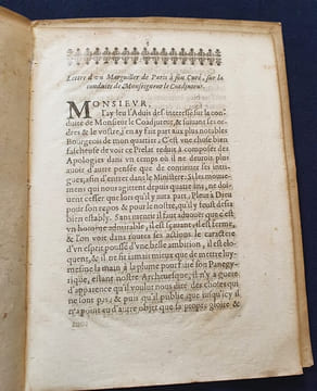 Lettre d'un Marguiller de Paris à son curé sur la conduite de Monseigneur le Coadjuteur . Anonyme ( Sarazin Jean François )