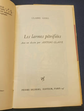 Les larmes pétrifiées . Claire Goll