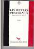 Les Oeuvres posthumes. Texte intégral authentique d'après l'édition originale de 1807. Tome 1. De SAINT MARTIN Louis Claude