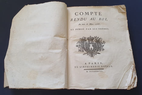 Compte Rendu au Roi au mois de Mars 1788 et publié par ses ordres . Anonyme ( BRIENNE Etienne-Charles de Loménie de)