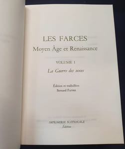 Les farces - Moyen-age et Renaissance - Volume 1 La guerre des sexes