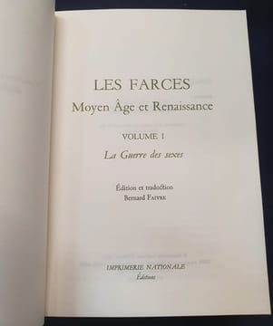 Les farces - Moyen-age et Renaissance - Volume 1 La guerre des sexes. undefined